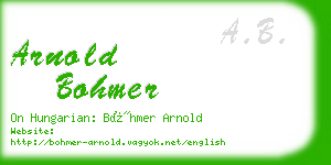 arnold bohmer business card